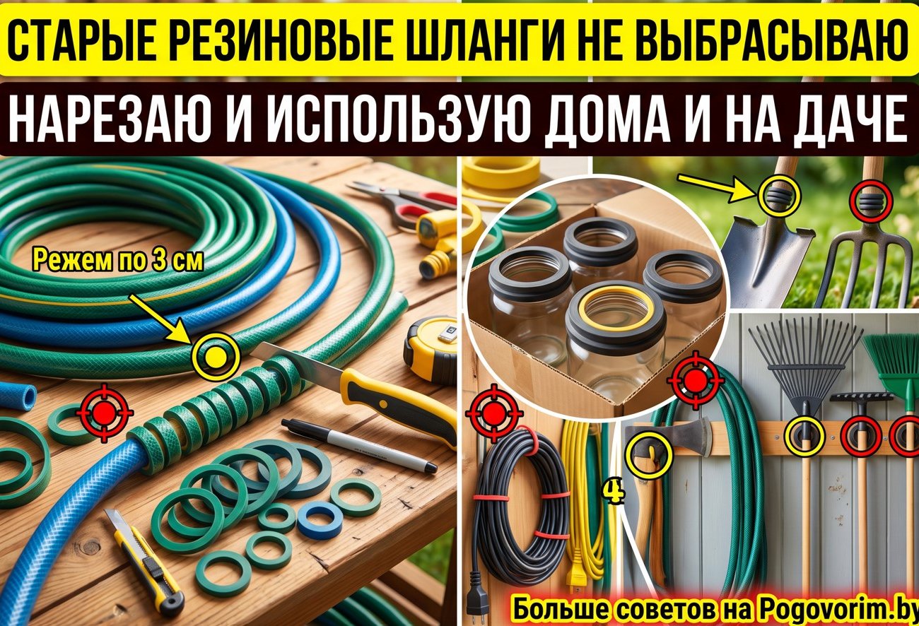 Старые резиновые шланги не выбрасываю: нарезаю и использую дома и на даче
