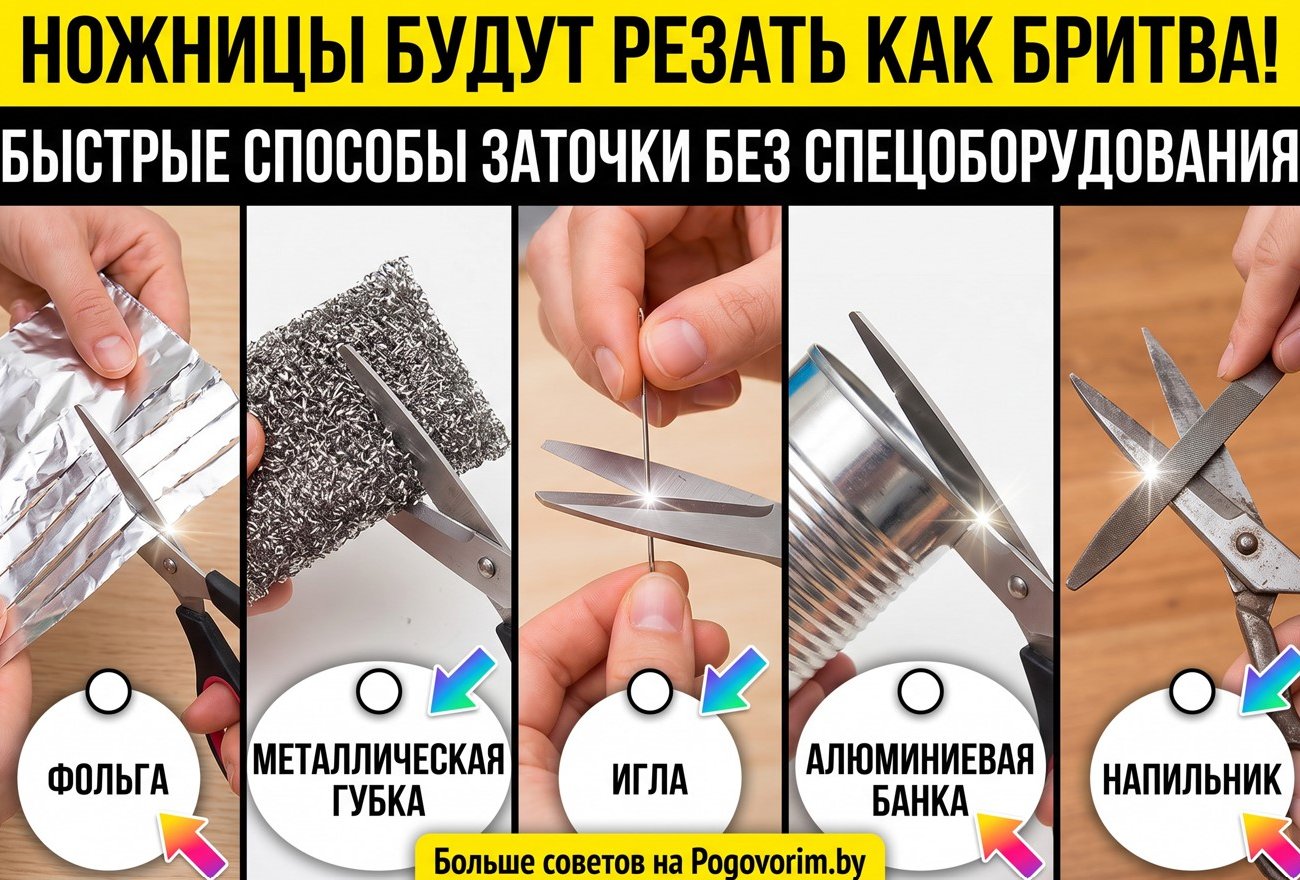 Ножницы будут резать как бритва: быстрые способы заточки без спецоборудования