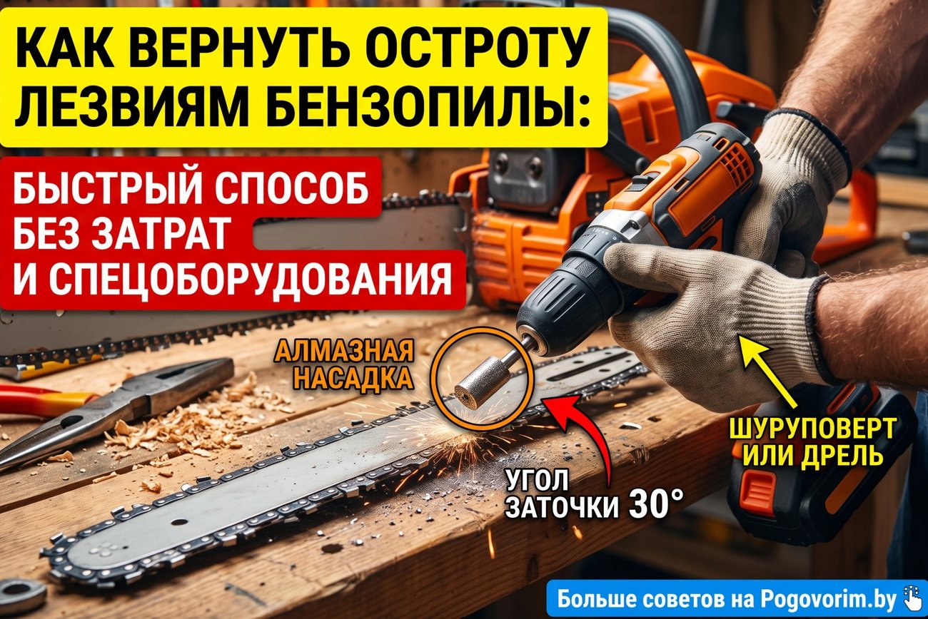 Как вернуть остроту лезвиям бензопилы: быстрый способ без затрат и спецоборудования