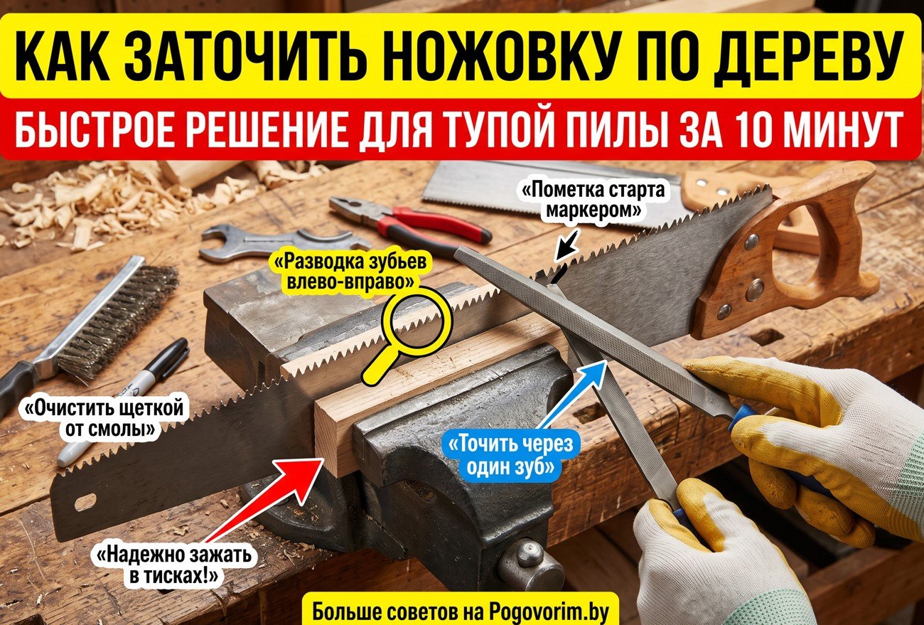 Как заточить ножовку по дереву: быстрое решение для тупой пилы за 10 минут