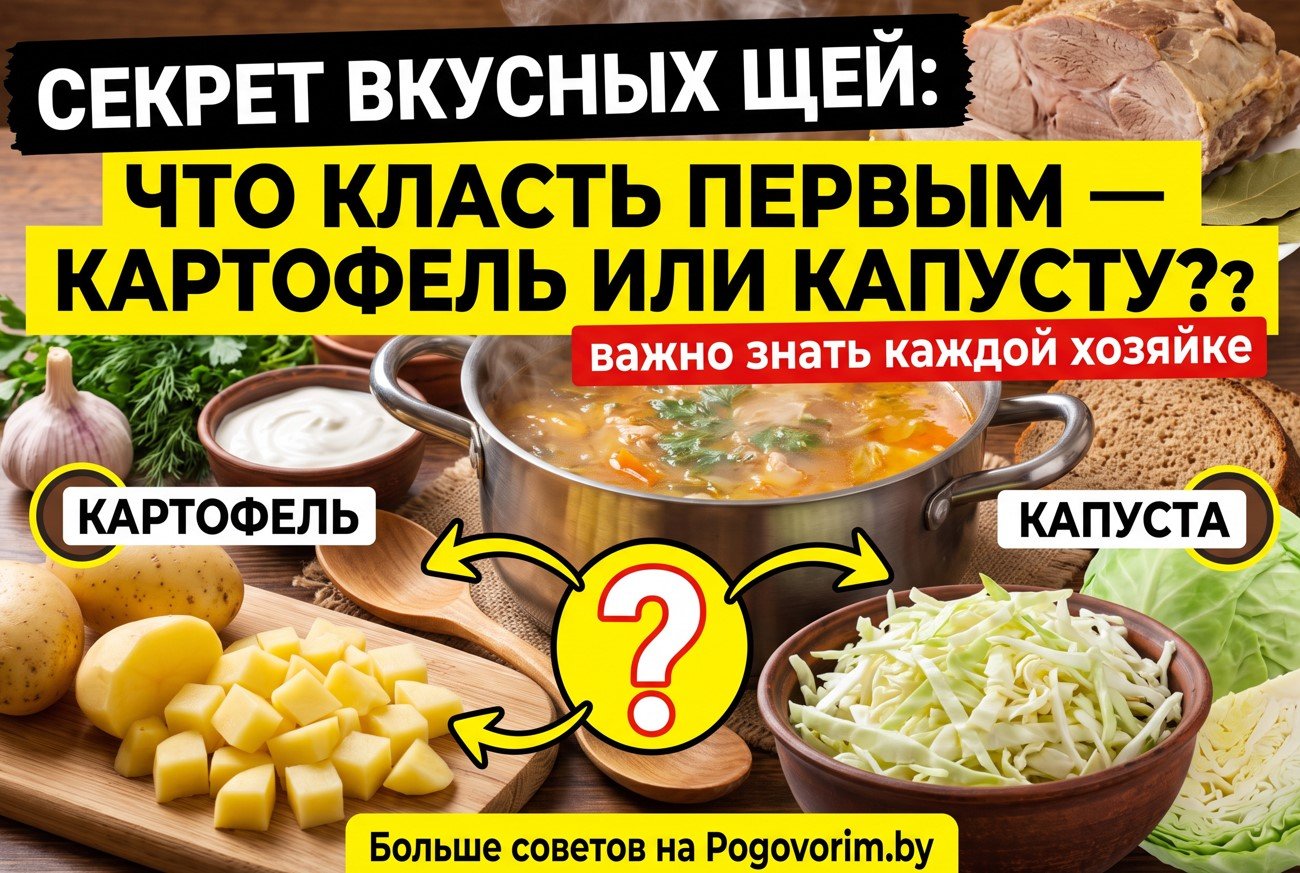 Секрет вкусных щей: что класть первым — картофель или капусту — важно знать каждой хозяйке