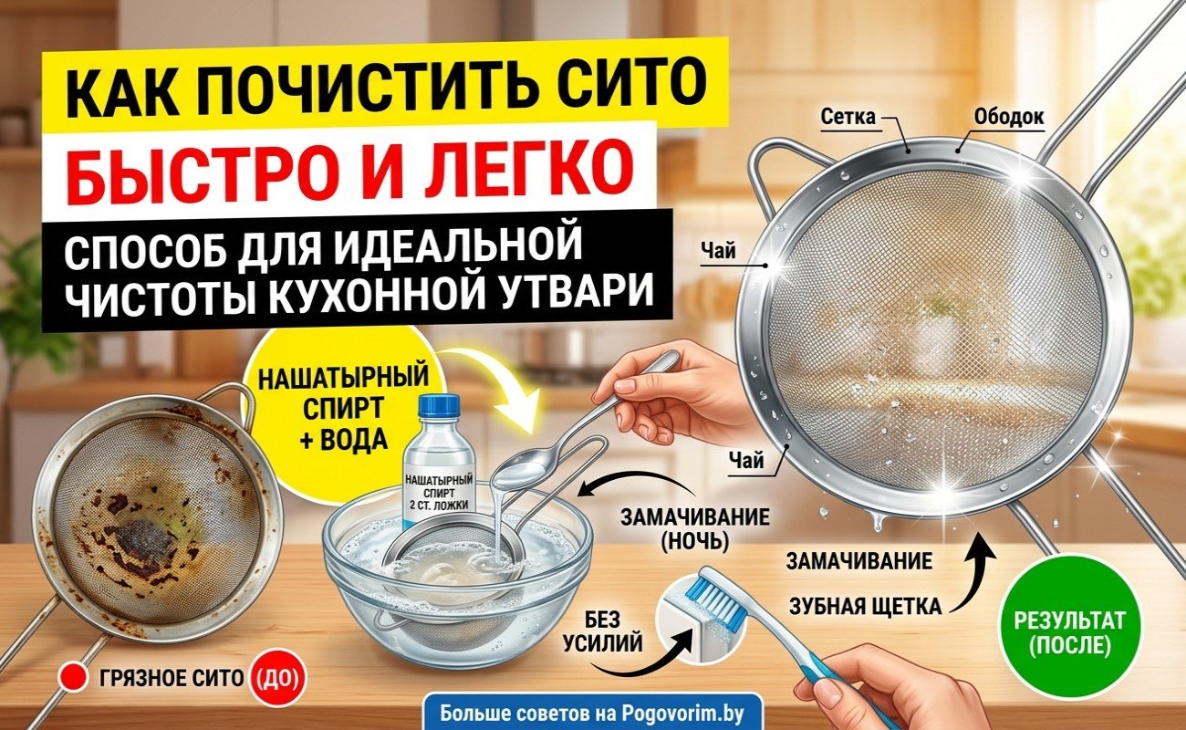 Как почистить сито быстро и легко: способ для идеальной чистоты кухонной утвари