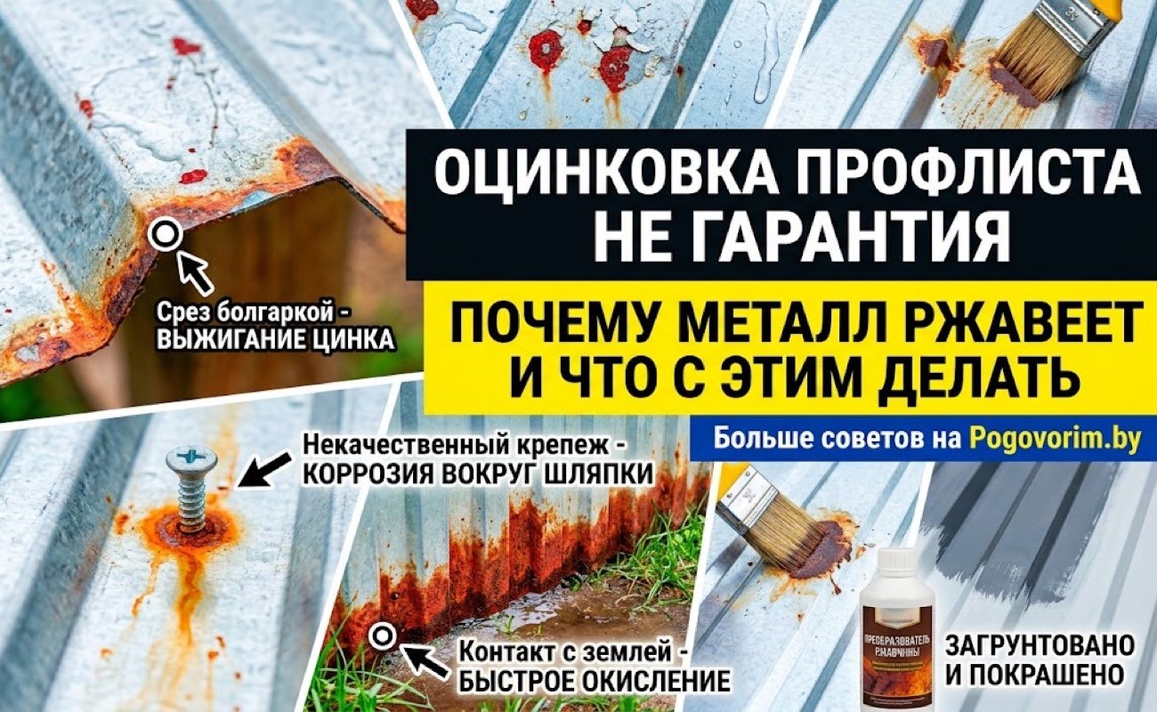 Оцинковка профлиста не гарантия: почему металл ржавеет и что с этим делать
