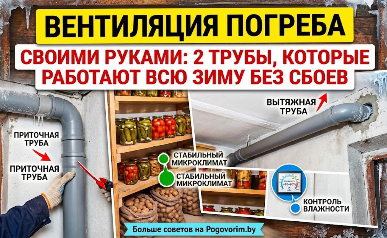 Вентиляция погреба своими руками: 2 трубы, которые работают всю зиму без сбоев