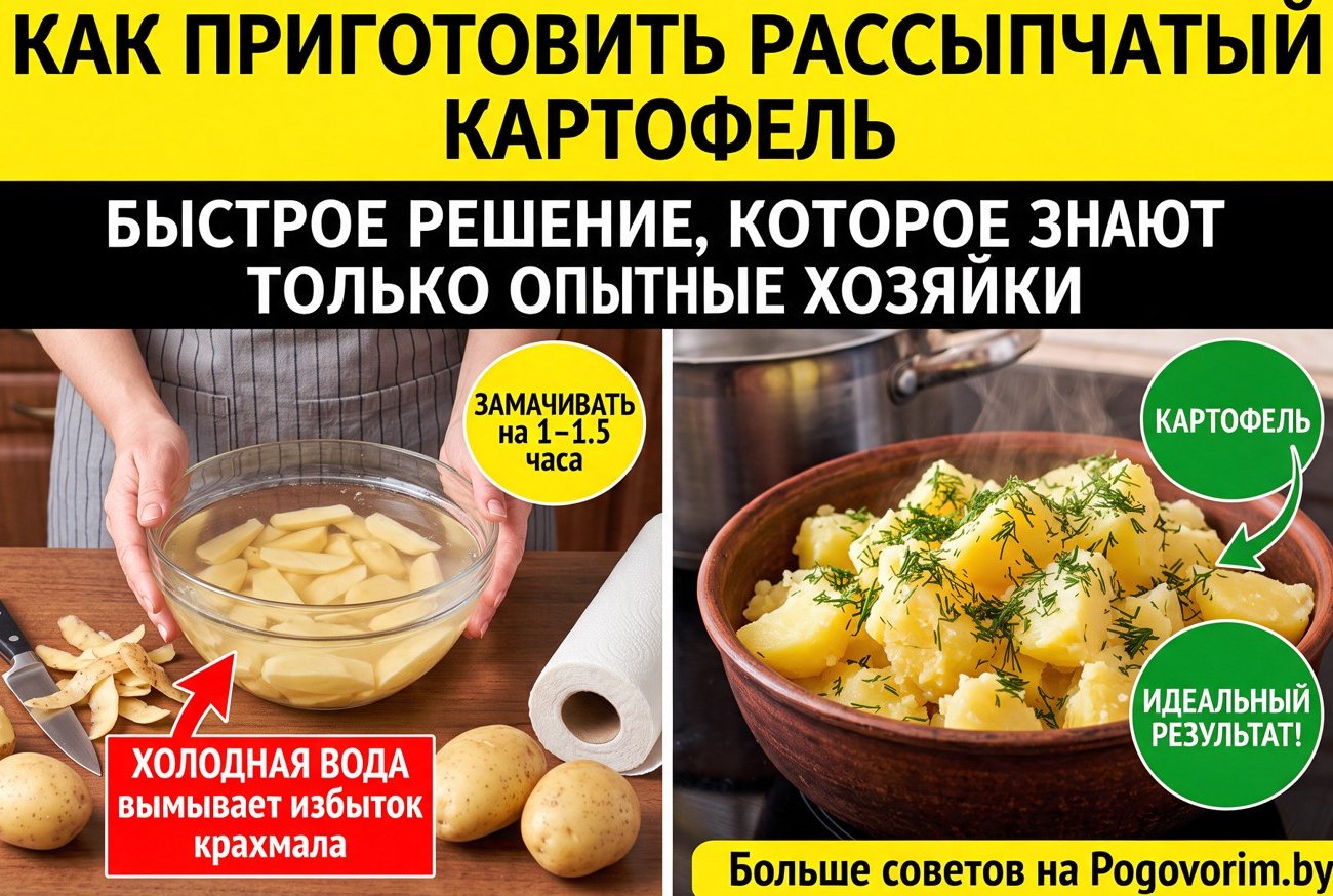 Как приготовить рассыпчатый картофель: быстрое решение, которое знают только опытные хозяйки