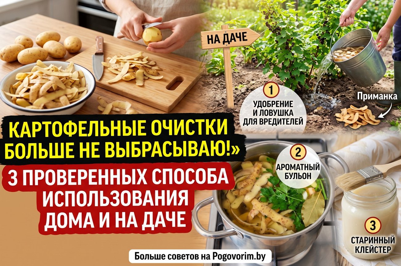 Картофельные очистки больше не выбрасываю: 3 проверенных способа использования дома и на даче