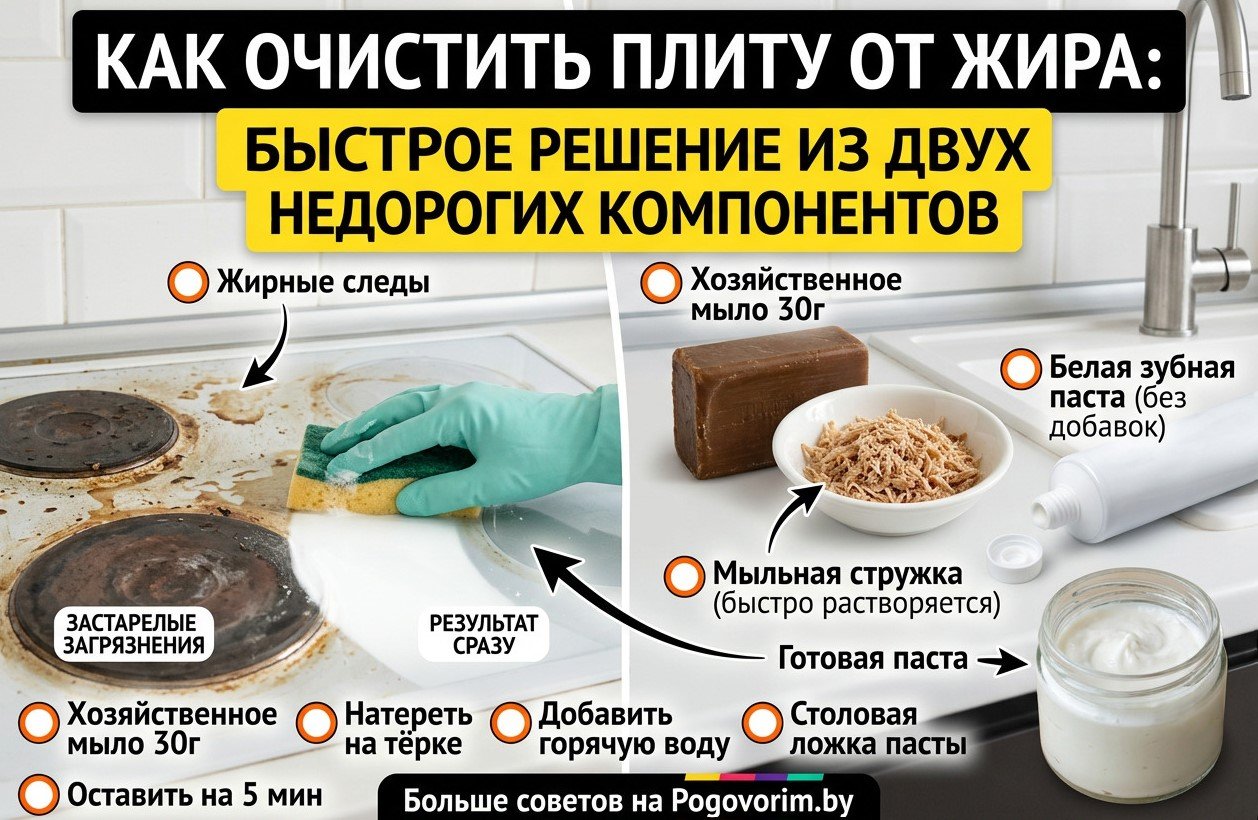 Как очистить плиту от жира: быстрое решение из двух недорогих компонентов