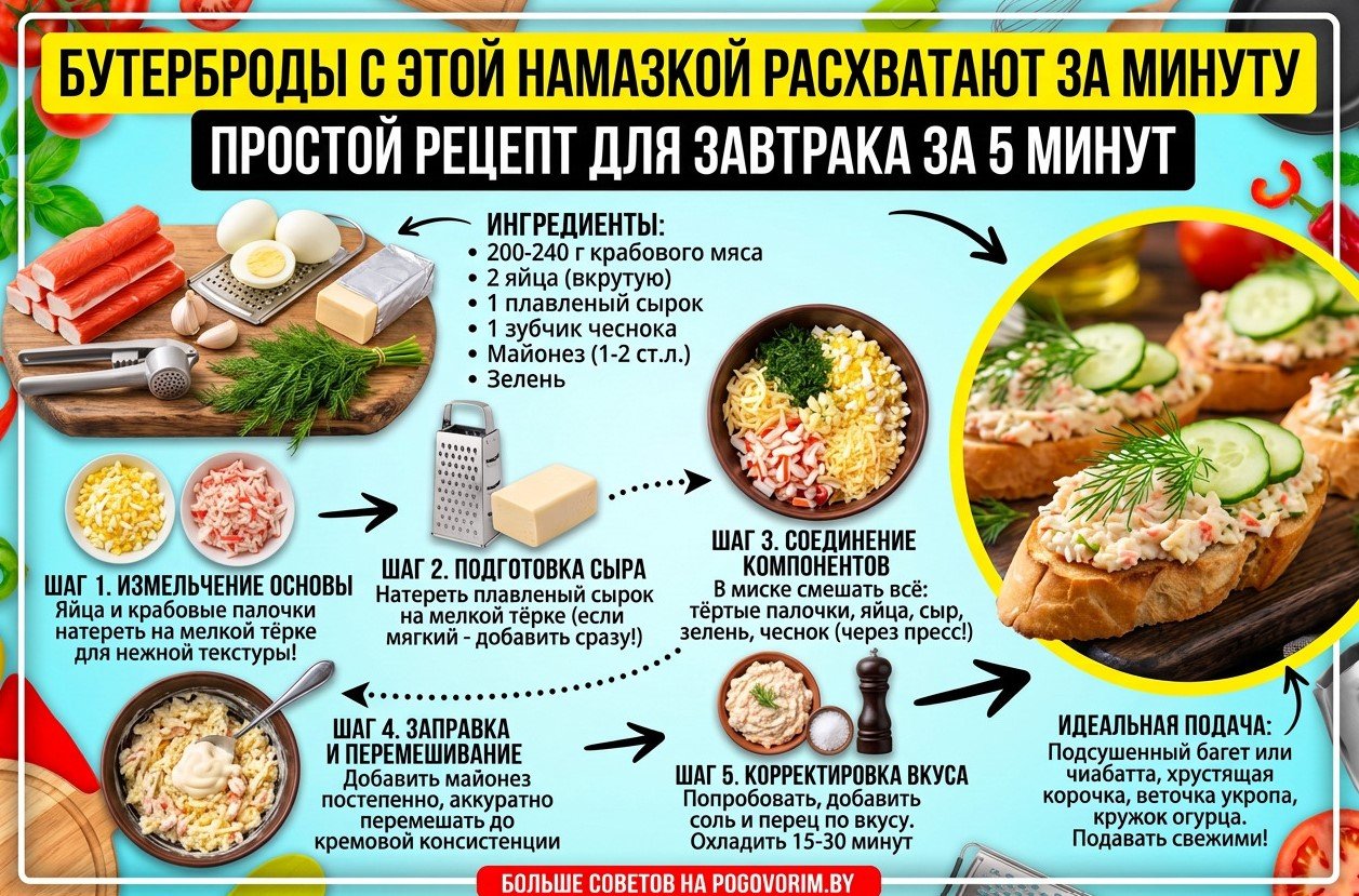 Бутерброды с этой намазкой расхватают за минуту: простой рецепт для завтрака за 5 минут