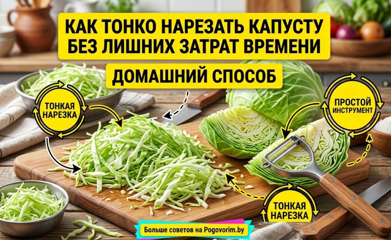 Как тонко нарезать капусту без лишних затрат времени: домашний способ