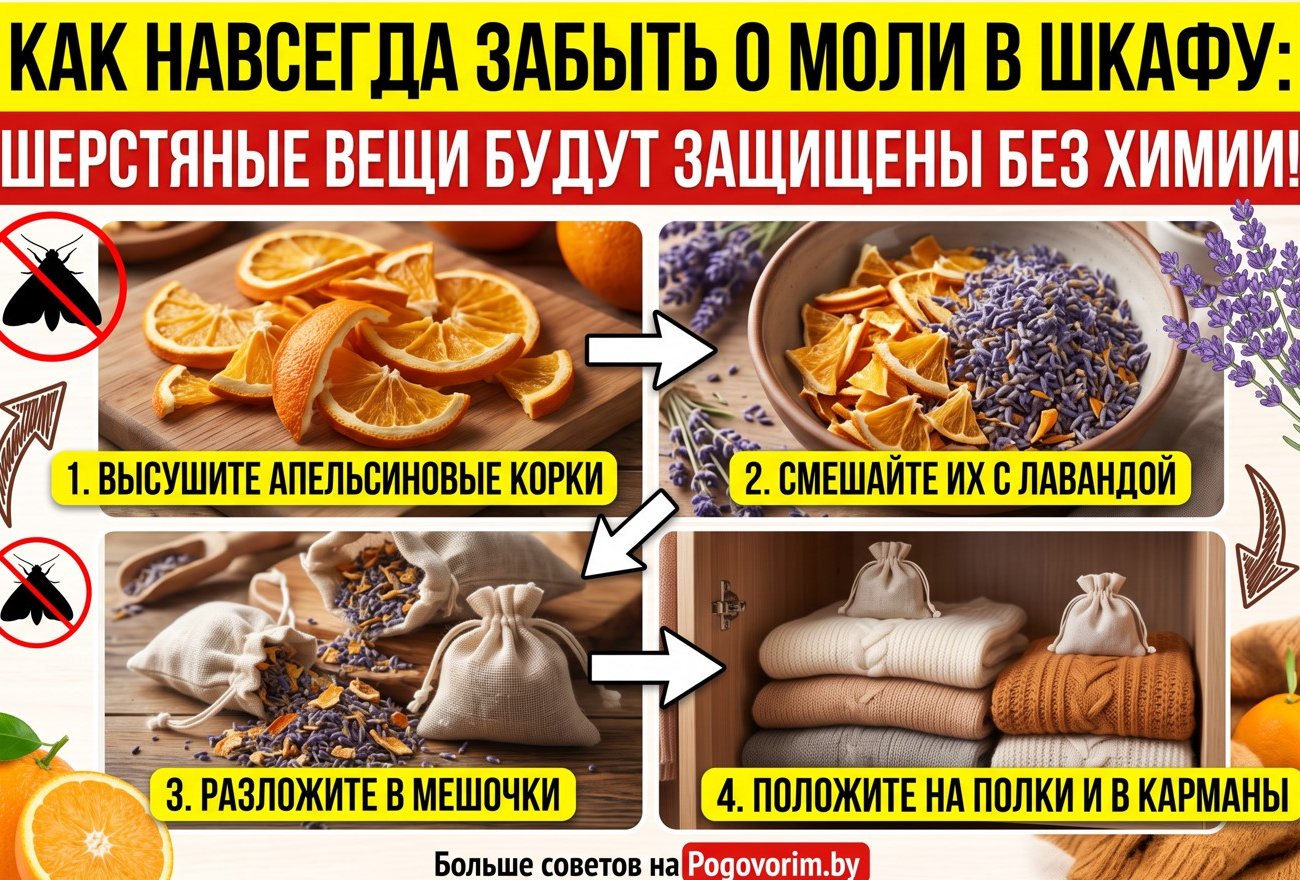 Как навсегда забыть о моли в шкафу: шерстяные вещи будут защищены без химии и дорогих средств