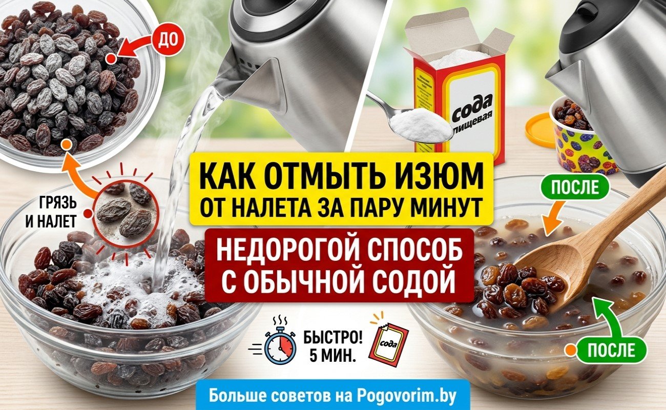 Как отмыть изюм от налета за пару минут: недорогой способ с обычной содой