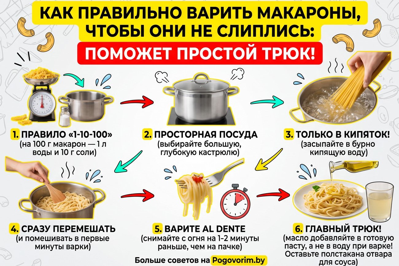 Как правильно варить макароны, чтобы они не слиплись: поможет простой трюк