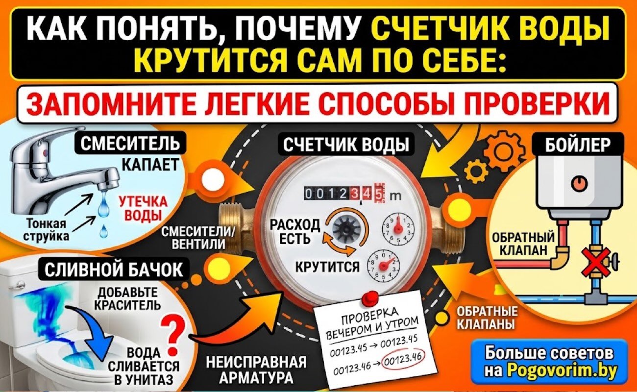 Как понять, почему счетчик воды крутится сам по себе: запомните легкие способы проверки
