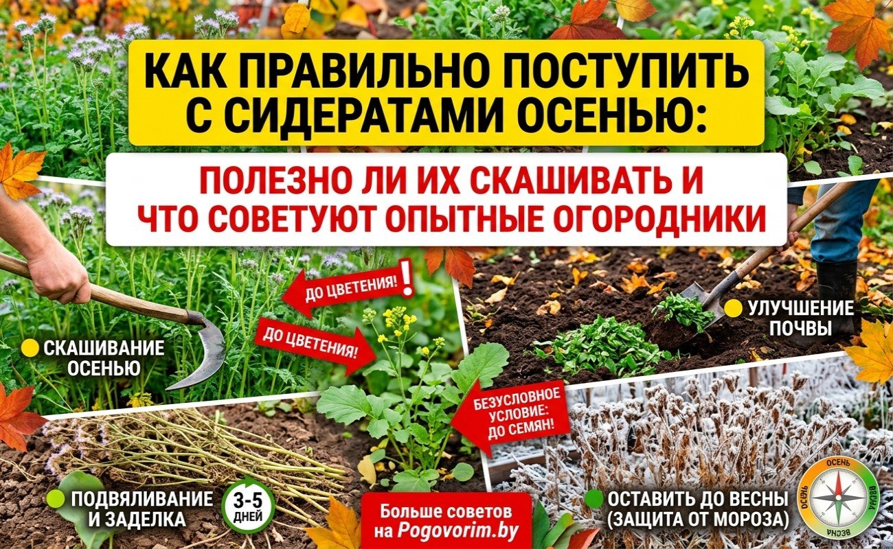 Как правильно поступить с сидератами осенью: полезно ли их скашивать и что советуют опытные огородники