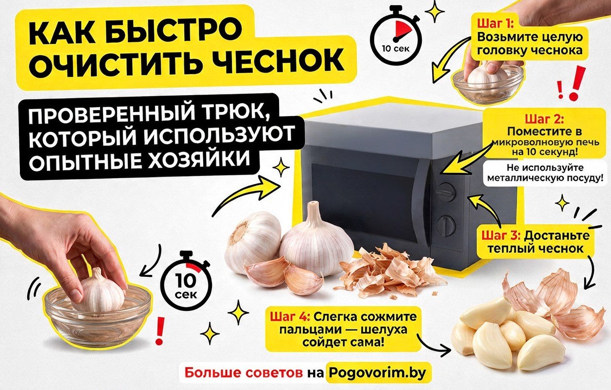 Как быстро очистить чеснок: проверенный трюк, который используют опытные хозяйки