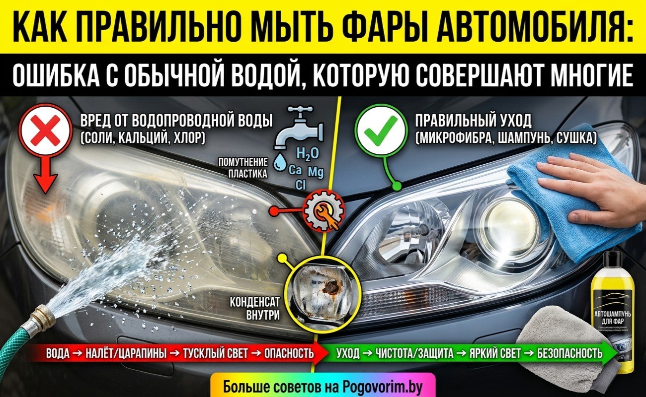 Как правильно мыть фары автомобиля: ошибка с обычной водой, которую совершают многие