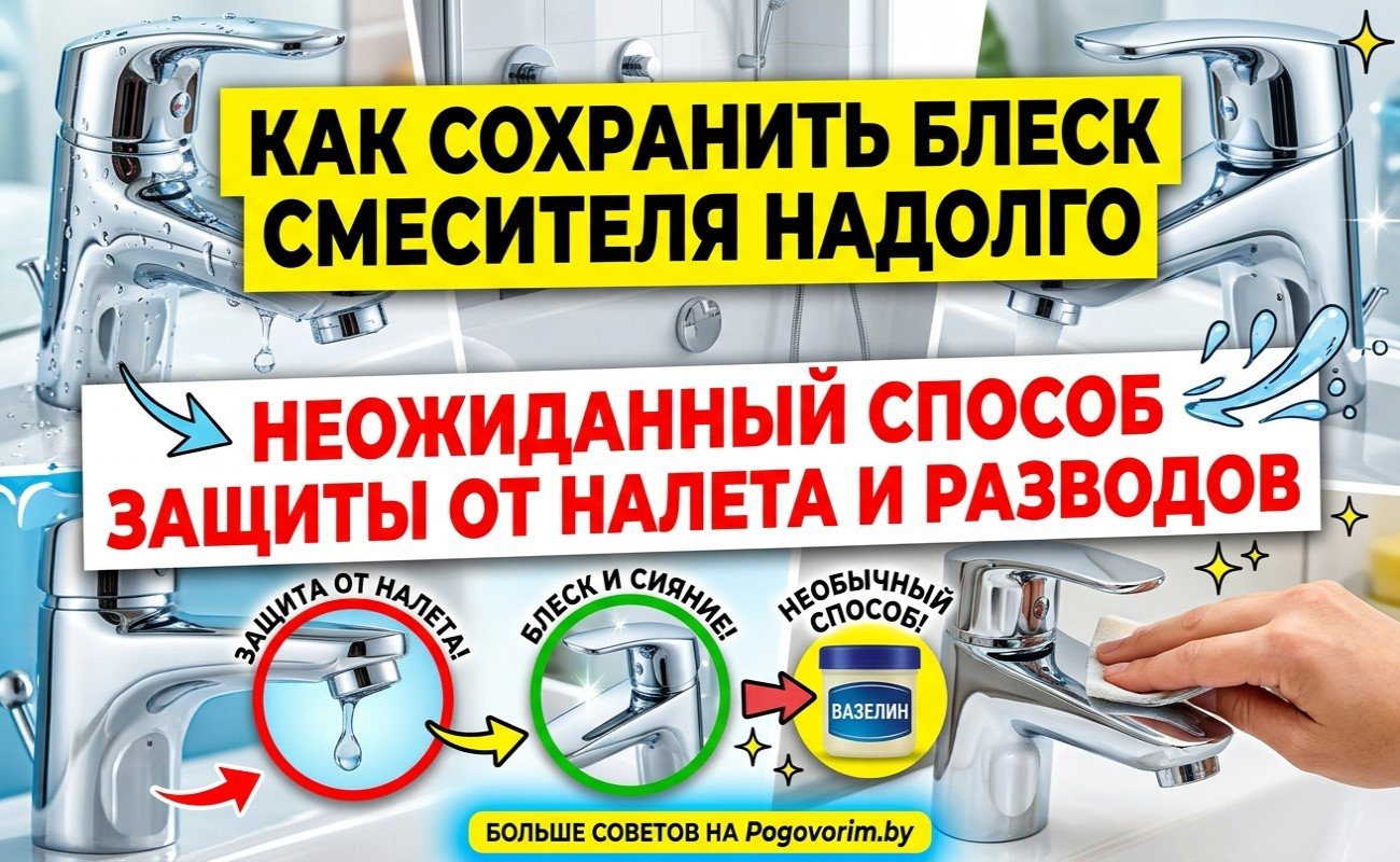 Как сохранить блеск смесителя надолго: неожиданный способ защиты от налета и разводов