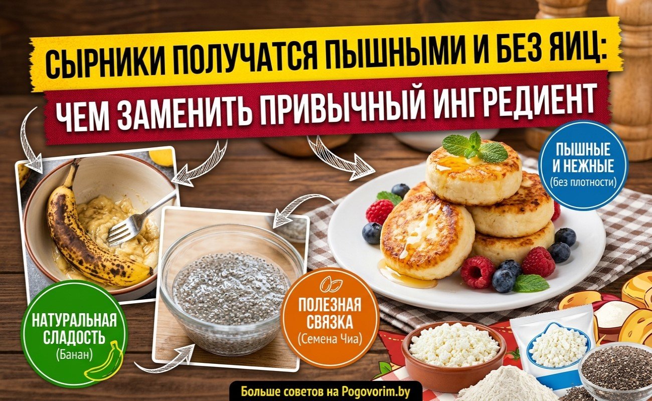 Сырники получатся пышными и без яиц: чем заменить привычный ингредиент
