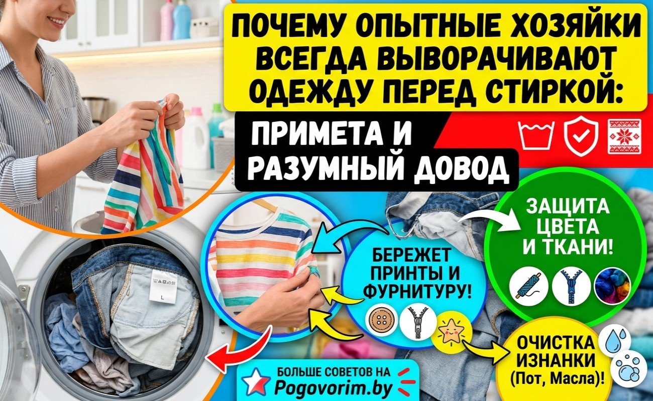 Почему опытные хозяйки всегда выворачивают одежду перед стиркой: примета и разумный довод