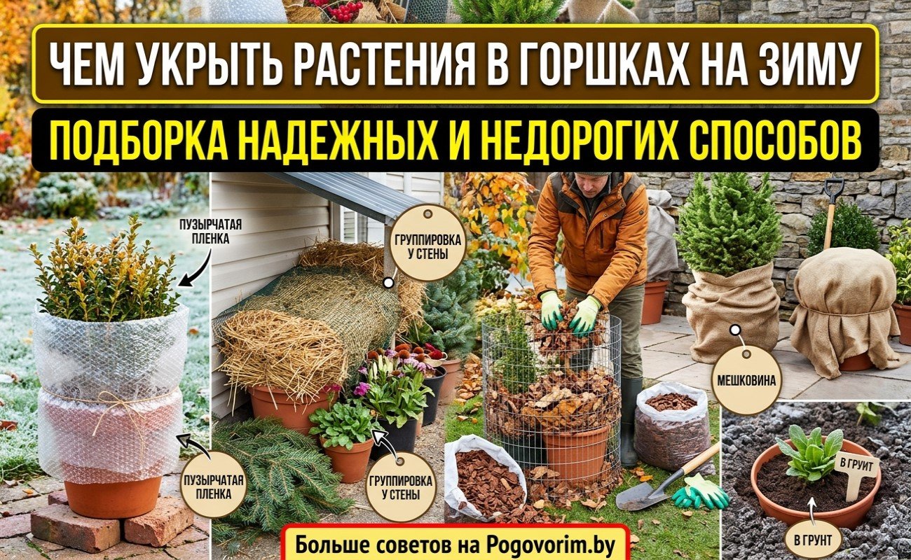 Чем укрыть растения в горшках на зиму: подборка надежных и недорогих способов