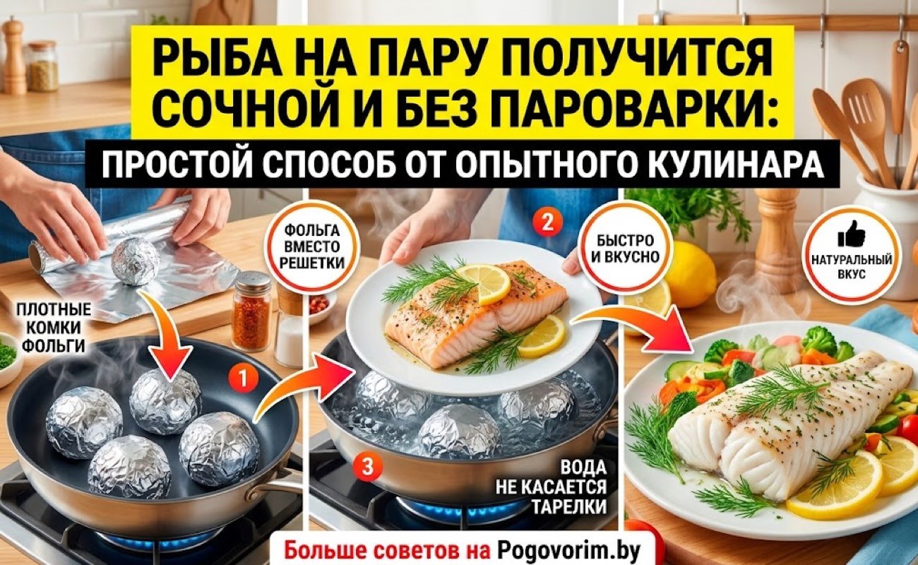 Рыба на пару получится сочной и без пароварки: простой способ от опытного кулинара