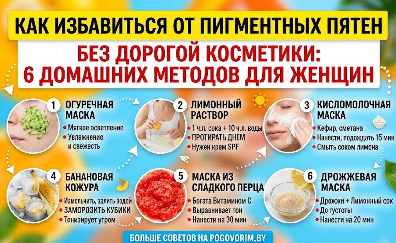Как избавиться от пигментных пятен без дорогой косметики: 6 домашних методов для женщин