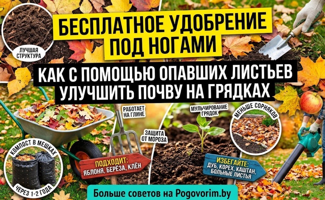 Бесплатное удобрение под ногами: как с помощью опавших листьев улучшить почву на грядках