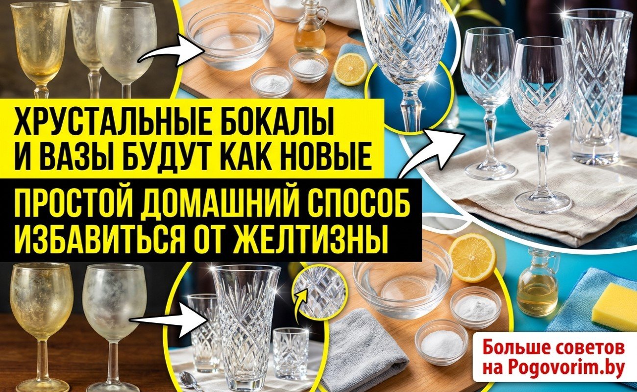 Хрустальные бокалы и вазы будут как новые: простой домашний способ избавиться от желтизны