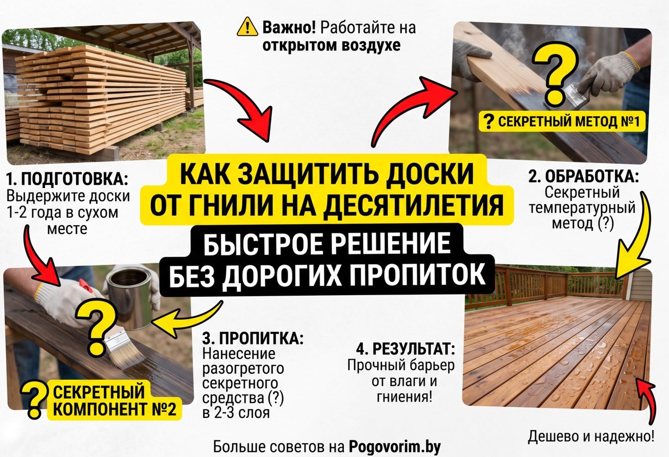 Как защитить доски от гнили на десятилетия: быстрое решение без дорогих пропиток