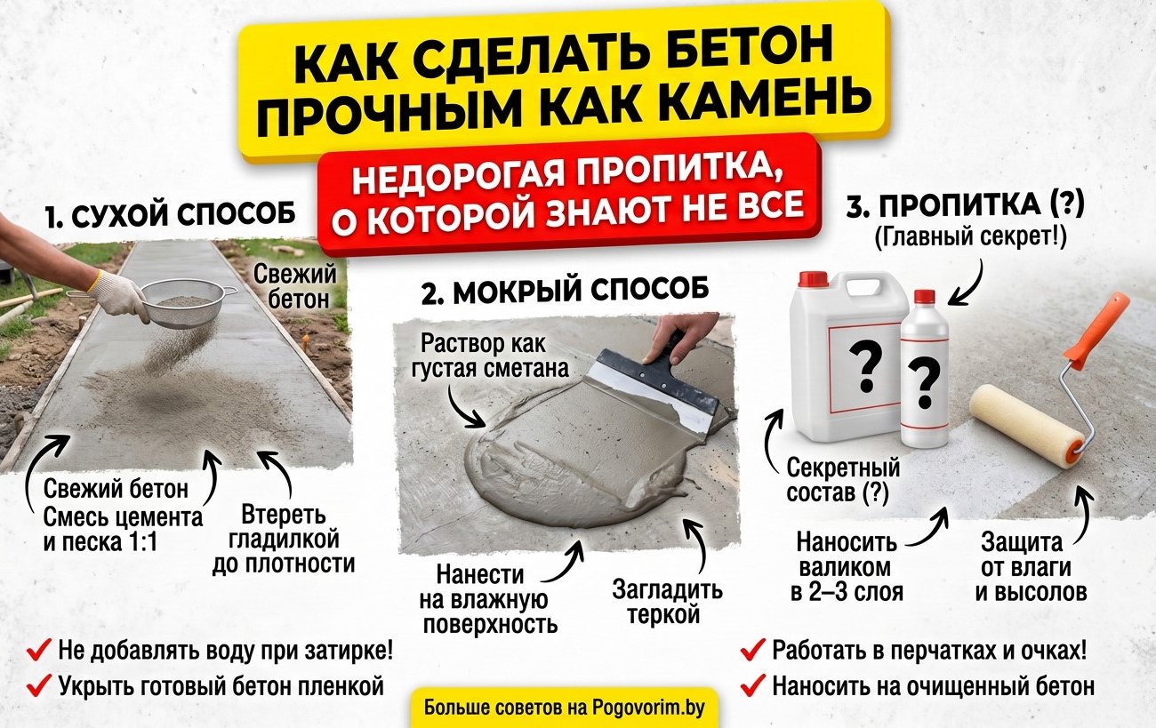 Как сделать бетон прочным как камень: недорогая пропитка, о которой знают не все