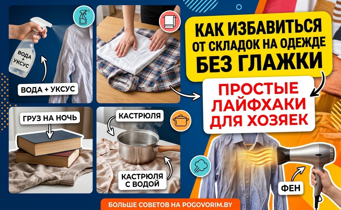 Как избавиться от складок на одежде без глажки: простые лайфхаки для хозяек