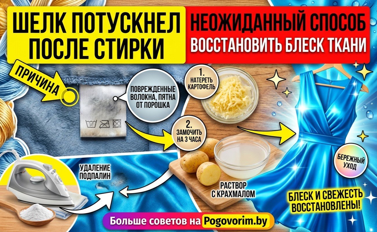 Шелк потускнел после стирки: неожиданный способ восстановить блеск ткани