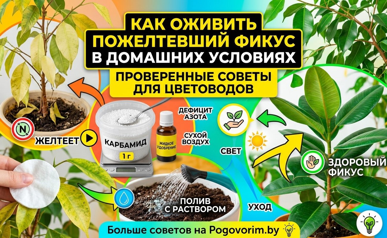 Как оживить пожелтевший фикус в домашних условиях: проверенные советы для цветоводов