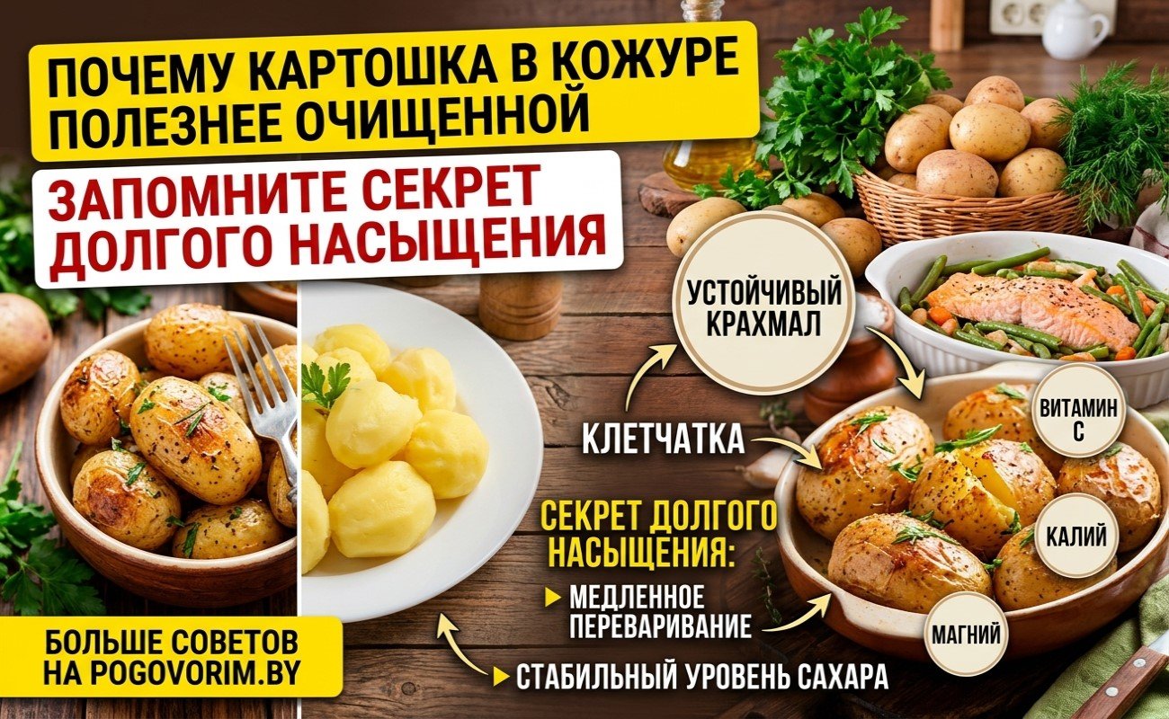 Почему картошка в кожуре полезнее очищенной: запомните секрет долгого насыщения