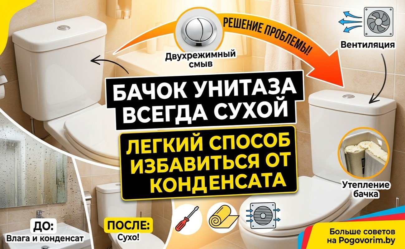 Бачок унитаза всегда сухой: легкий способ избавиться от конденсата
