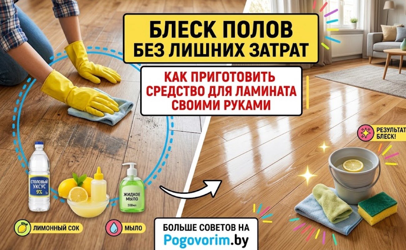 Блеск полов без лишних затрат: как приготовить безопасное средство для ламината своими руками