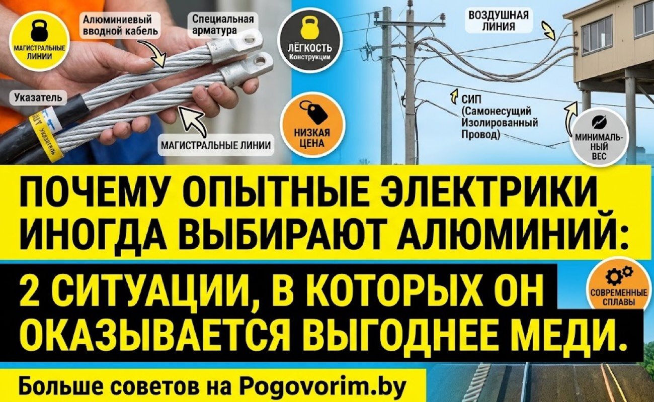 Почему опытные электрики иногда выбирают алюминий: 2 ситуации, в которых он оказывается выгоднее меди